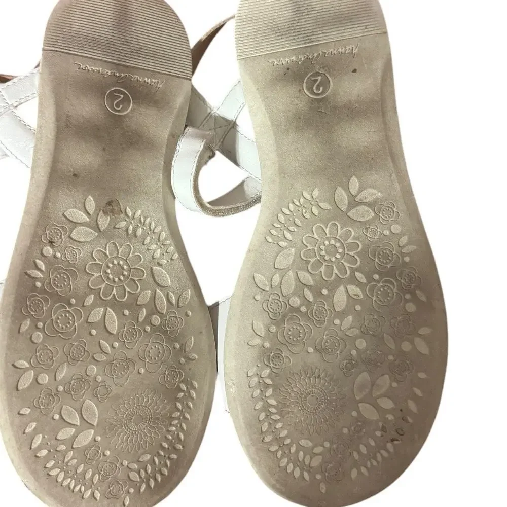 Hanna Andersson White Floral Katarina Sandals Size 2